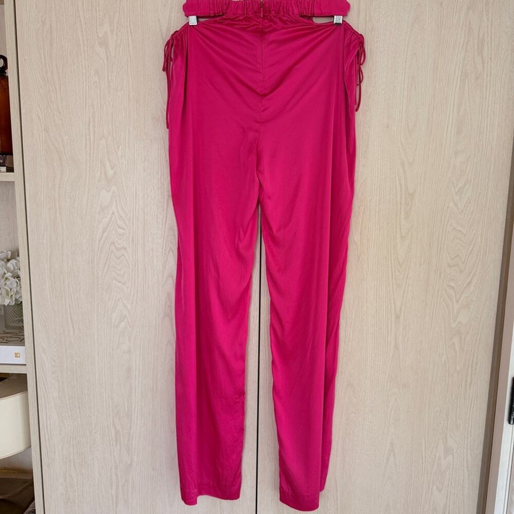 Camila Coelho hot pink satin hip cutout Wide-Leg Pants size small - Picture 6 of 16